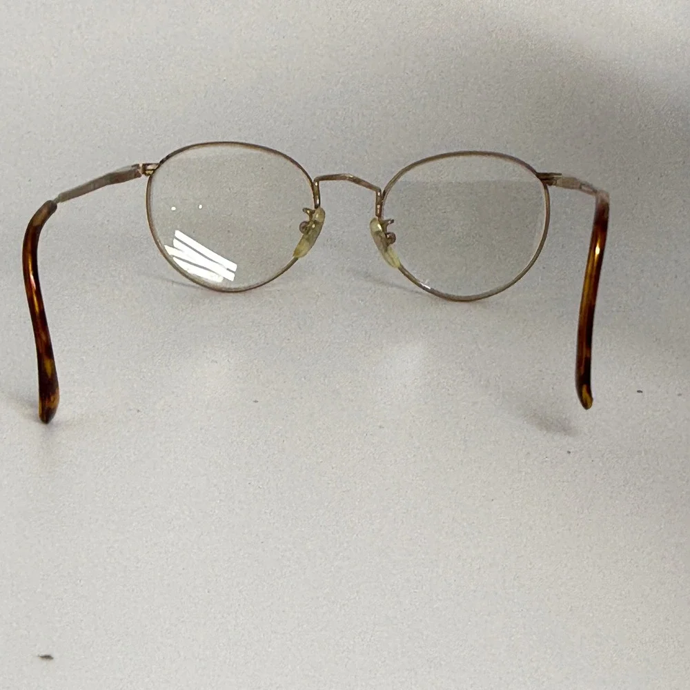 Calvin Klein CK 203 522 140 Gold Tortoise Round Eyeglasses Frames‎ Italy Vintage